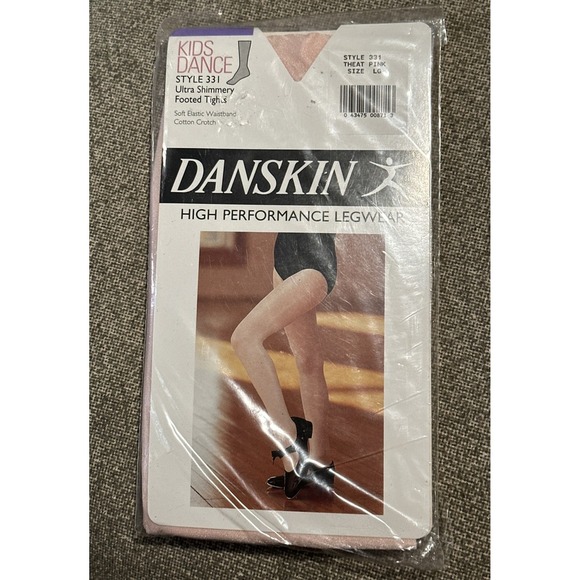 2 Danskin Ultra Shimmery Footed Tights Theat Pink Girl Large Styl 331 Dance Wear - Picture 7 of 9